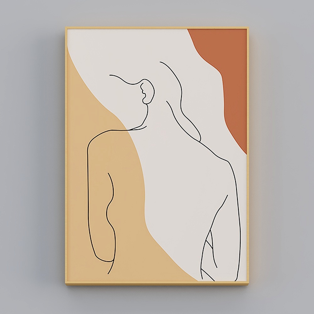 Abstract Contour 3D Model - Minimalist Design