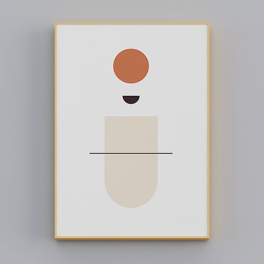 Happy Workshop - Modern Wind - Light luxury sofa background wall decoration painting - pink orange summer