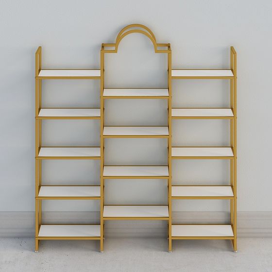 Stylish Gold Bookshelf 3D model