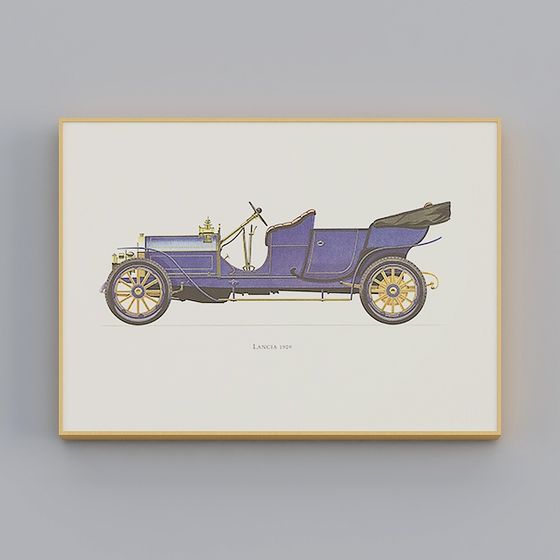 Lancia 1909 3D model for Vintage Design Projects