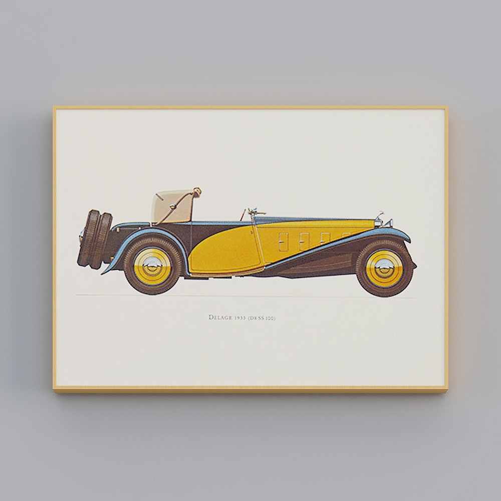 Delage 1933 DB SS 120 Low-Poly 3D Model