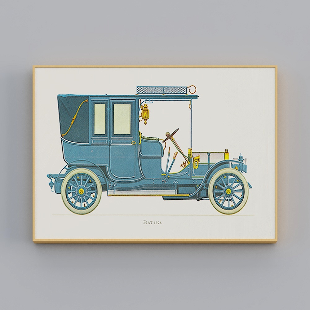 Fiat 1906 Vintage Car 3D model