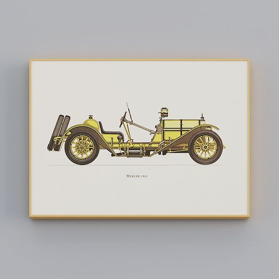 1913 Mercer Car 3D Model - A Touch of Vintage Elegance