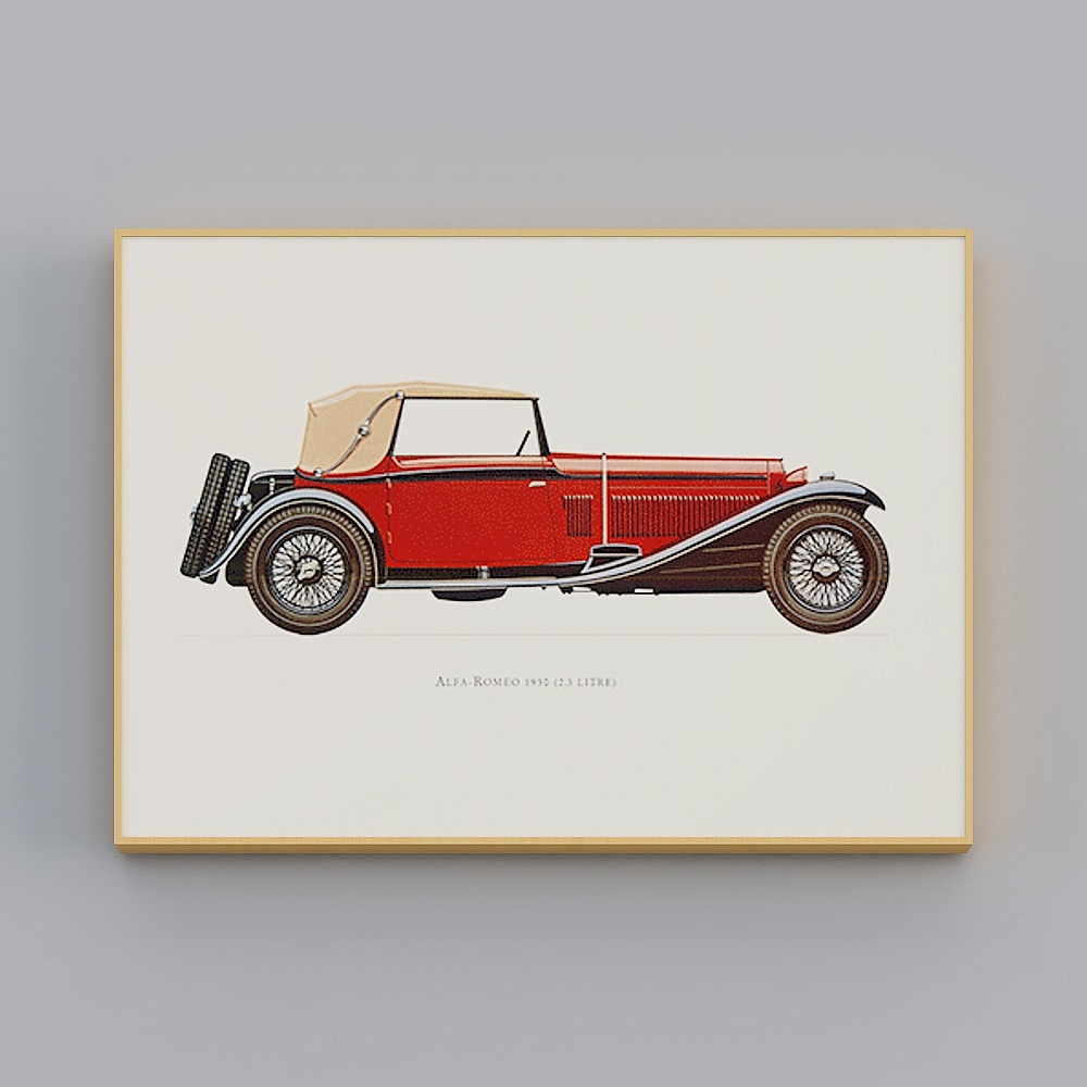 Happy Workshop-Modern Style-Retro Modern Living Room Xiaomei Decorative Painting-Jindian Automobile