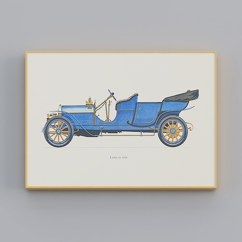 Lancia 1909 Classic Car 3D model