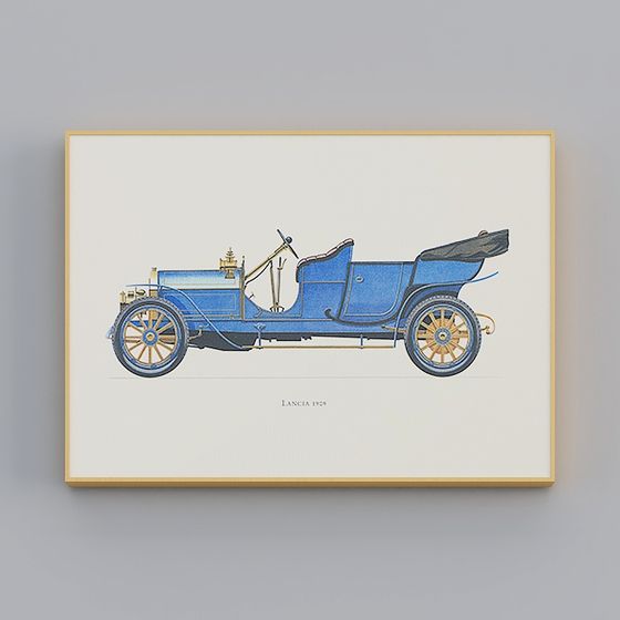 Lancia 1909 Vintage Car 3D model for Creative Projects