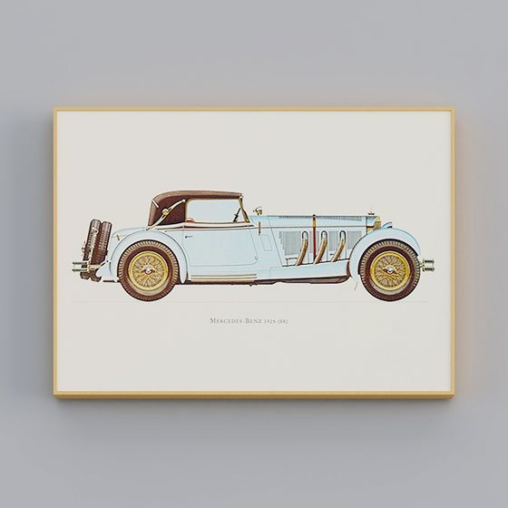 1928 Mercedes-Benz SS 3D Model for Vintage Aesthetics