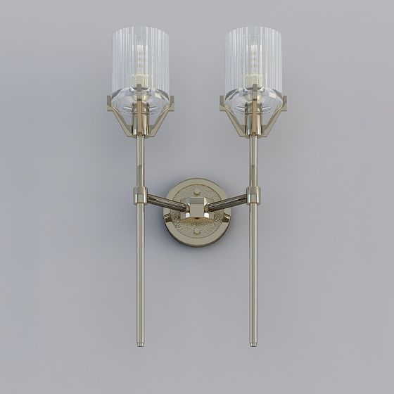 Chic Double-Head Wall Lamp 3D model for Modern Interiors