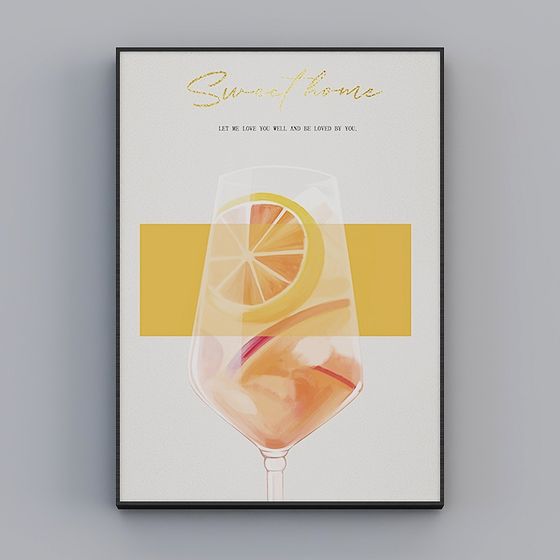 Vibrant Lemon Cocktail 3D Model for Creative Designs