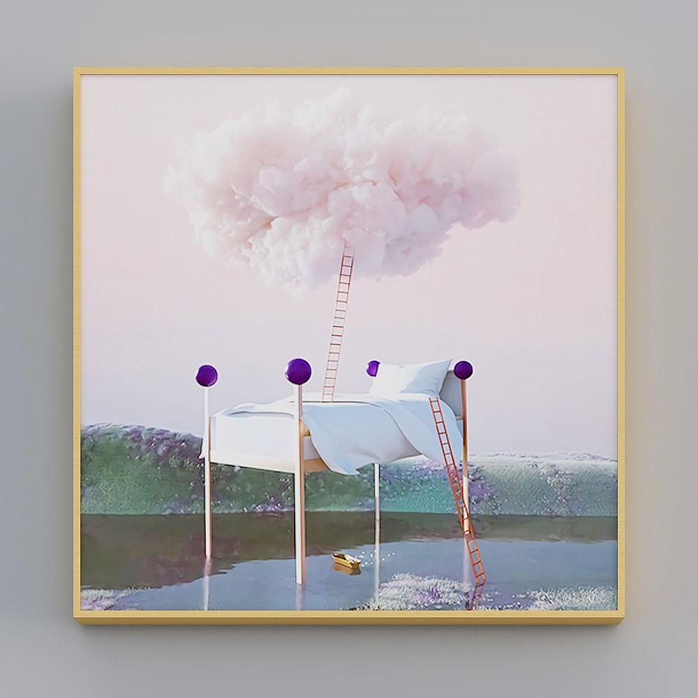 Happy Workshop - Modern Wind - Literary Dreamland Architectural Decoration Painting - Peachy Clouds