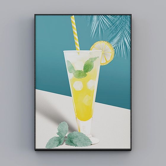 Summer Lemon Cocktail 3D model