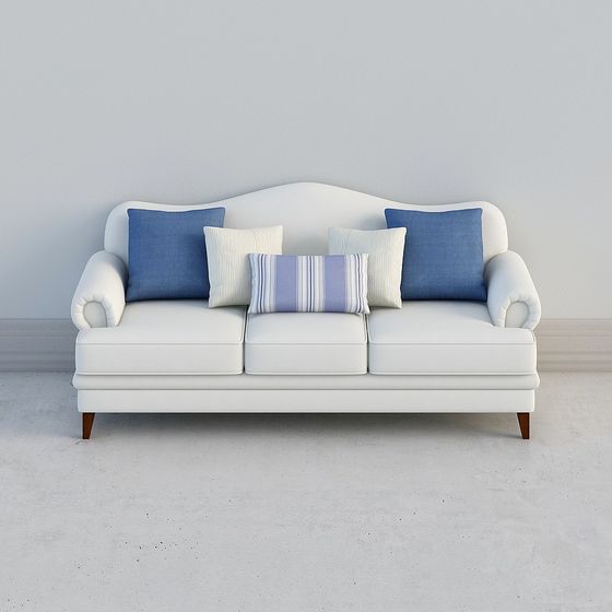 Cozy Corner 3D model - Chic Low-Poly Sofa for Modern Spaces