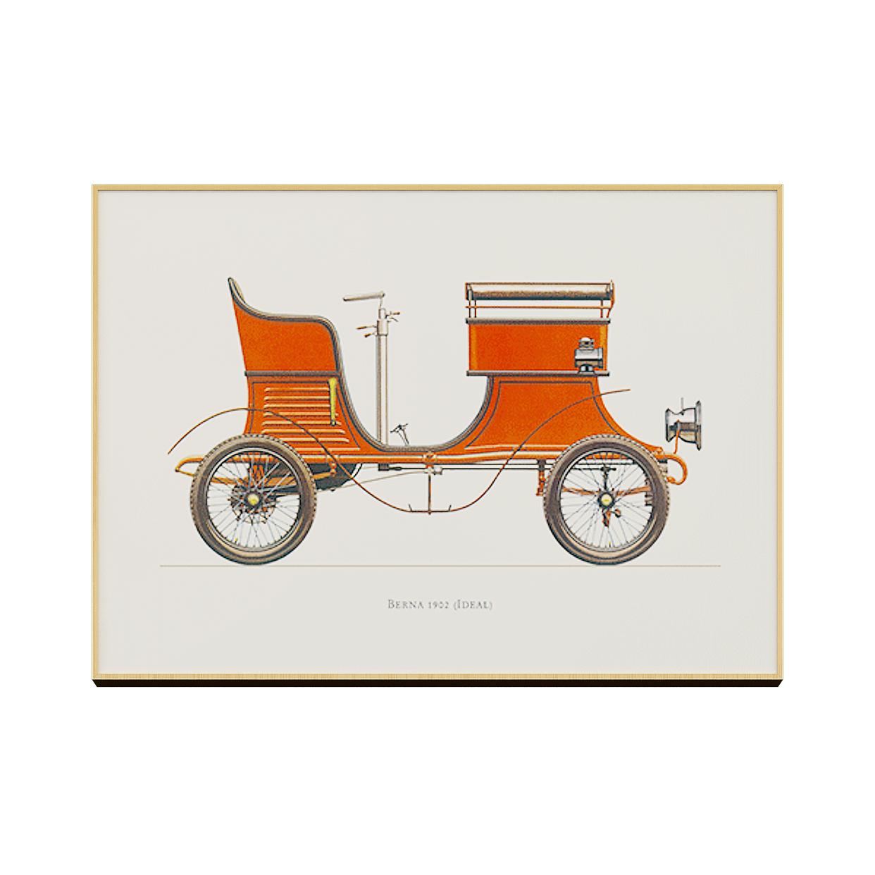 Berna 1902 Ideal 3D Model – Vintage Orange Car