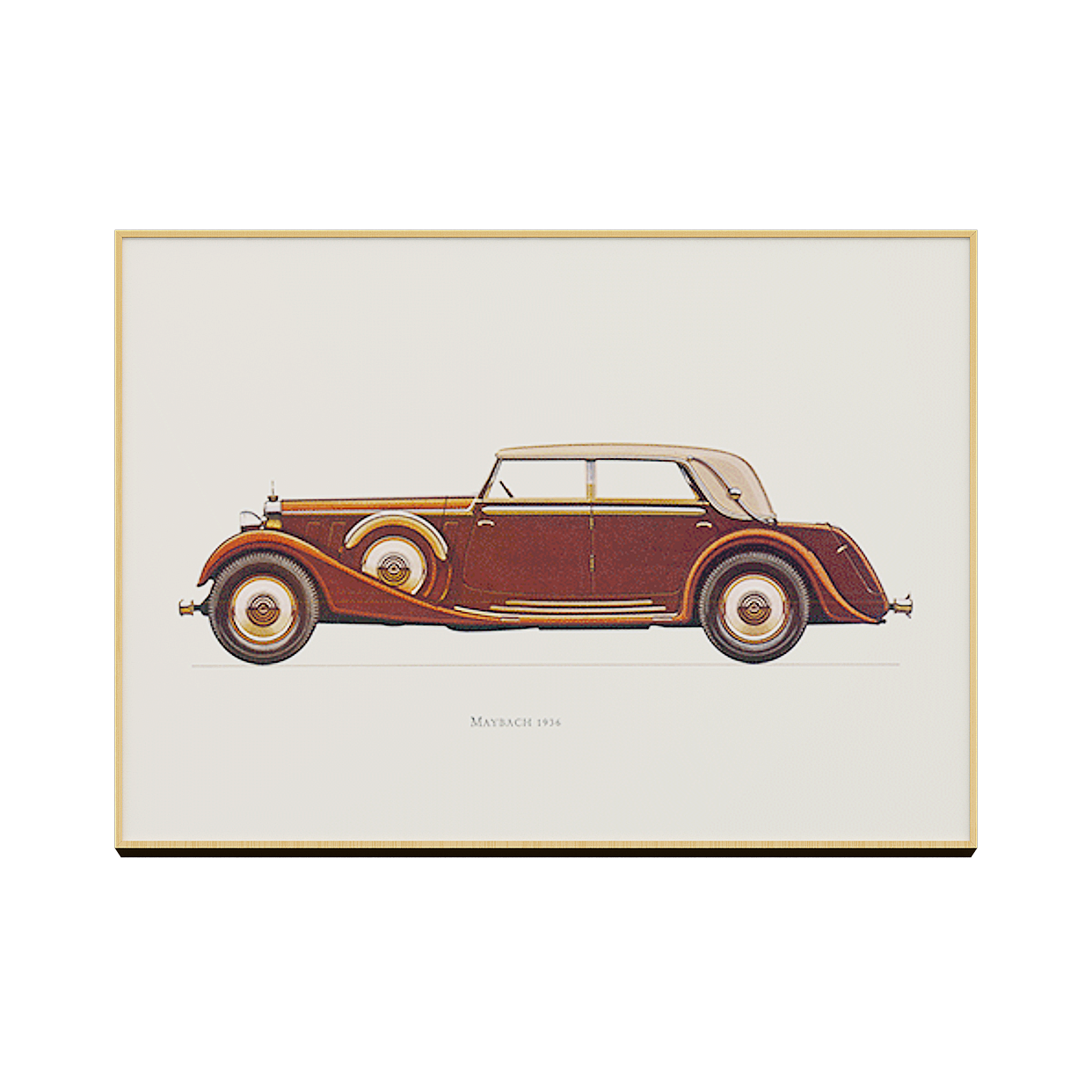 Classic 1936 Mercedes-Maybach Car 3D Model Vintage Style