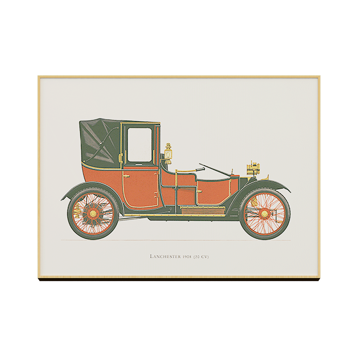 Lanchester 1908 (20 CV) 3D Model – Vintage Car Design