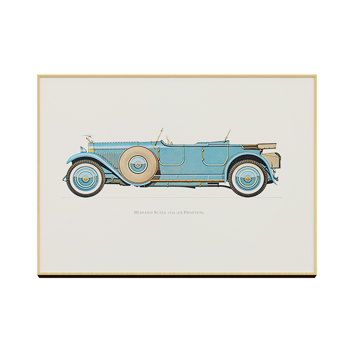 1926 Hispano Suiza 6S Phaeton 3D Model – Classic Low-Poly Car