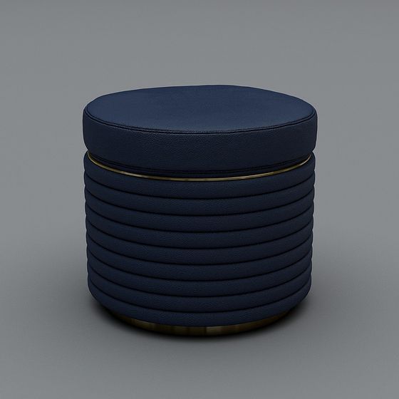 Round Ottoman 3D model for Modern Spaces