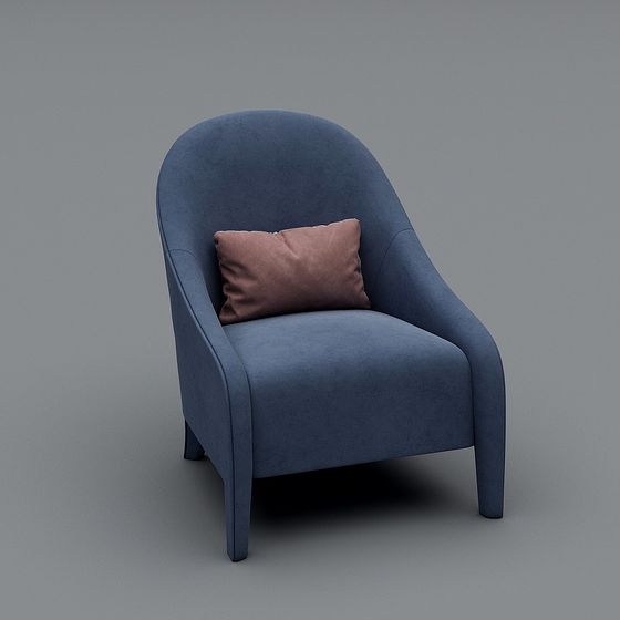 Elegant Low-Poly Sofa Chair 3D model