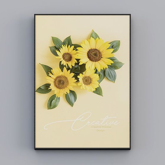 해피 워크샵 - 현대 바람 - 해바라기 작은 신선한 거실 배경 장식 그림 - 해바라기