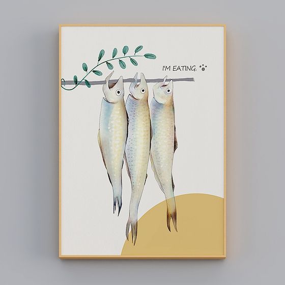 Suspended Fish on Branch 3D model