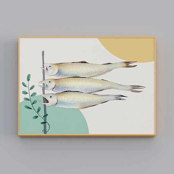 'Three Fish' 3D Model – Vibrant Low-Poly Fish Design