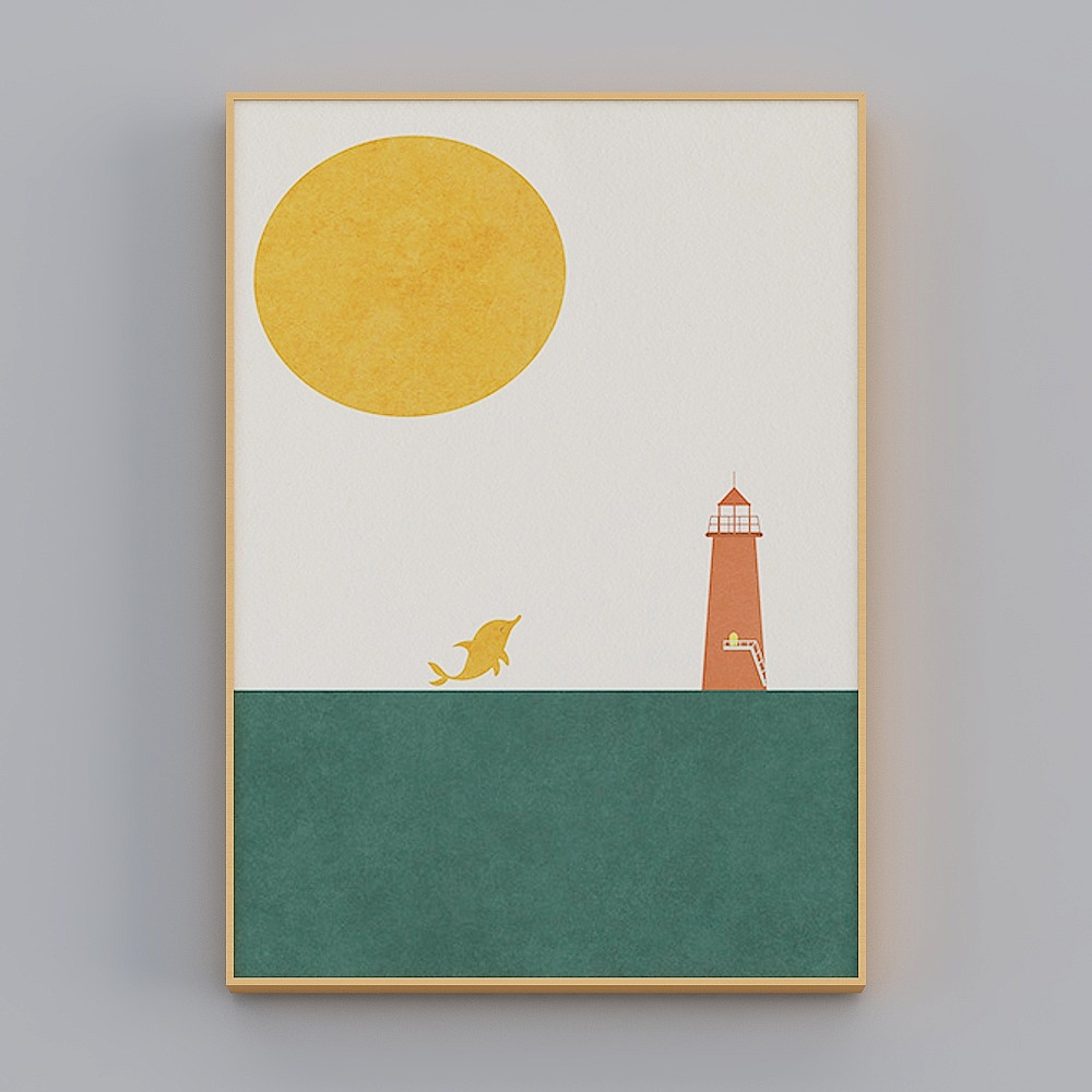 Happy Workshop - Modern Wind - Creative Animal Guest Restaurant Decorative Painting - Sun Moon Qingfeng