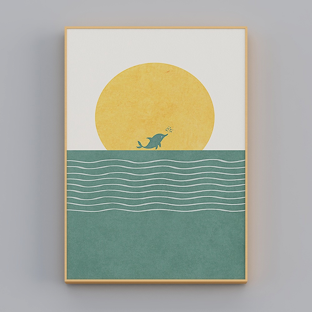 Happy Workshop - Modern Wind - Creative Animal Guest Restaurant Decorative Painting - Sun Moon Qingfeng