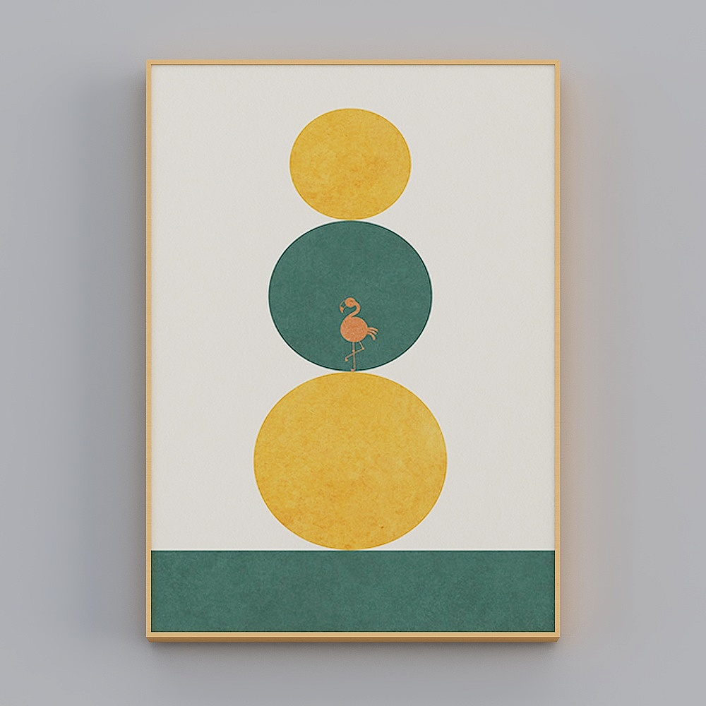 Happy Workshop - Modern Wind - Creative Animal Guest Restaurant Decorative Painting - Sun Moon Qingfeng