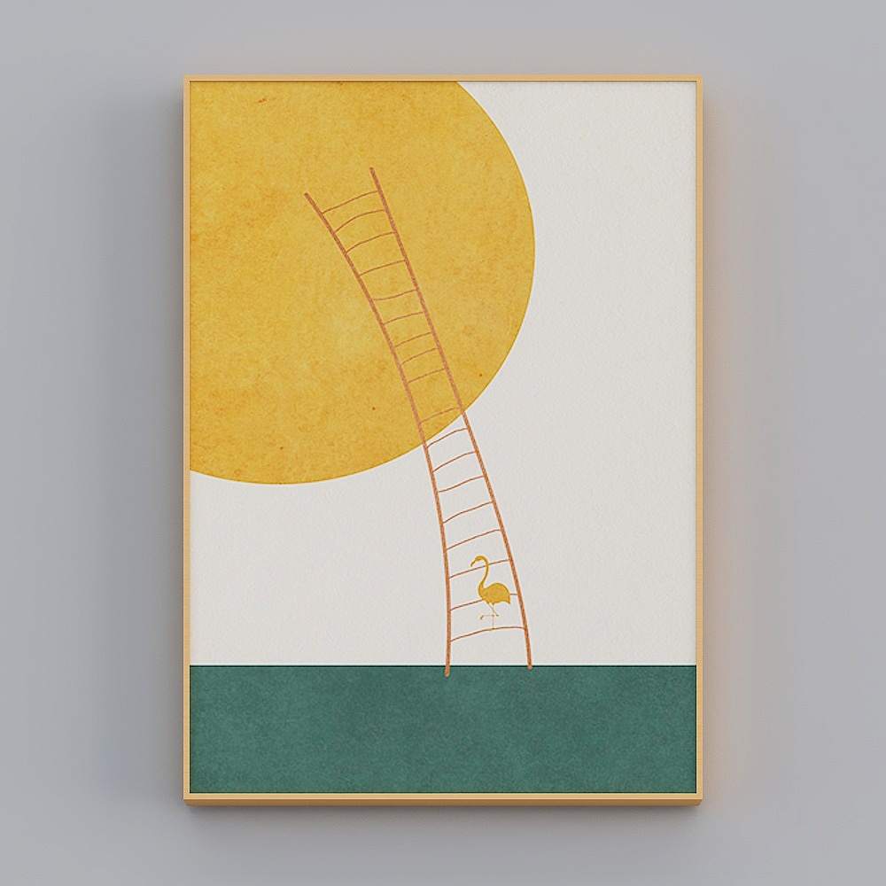 Happy Workshop - Modern Wind - Creative Animal Guest Restaurant Decorative Painting - Sun Moon Qingfeng