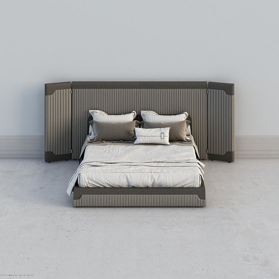 Urban Retreat 3D Model Bed Frame for Modern Interiors