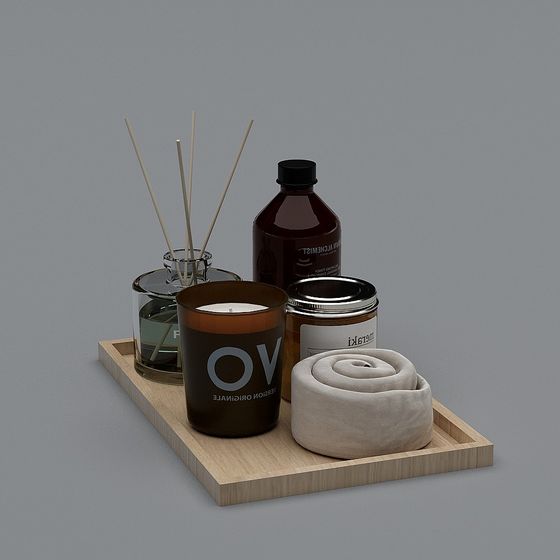 Elegant Low Poly 3D Model of Stylish Decor Items