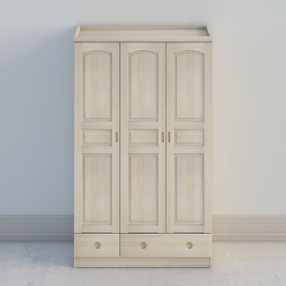 Elegant Low-Poly Wardrobe 3D model Design