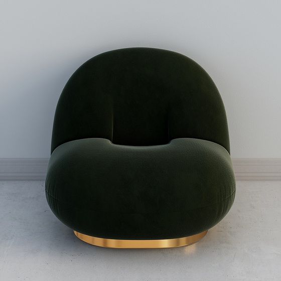 Elegant Low-Polygon Sofa Chair 3D model