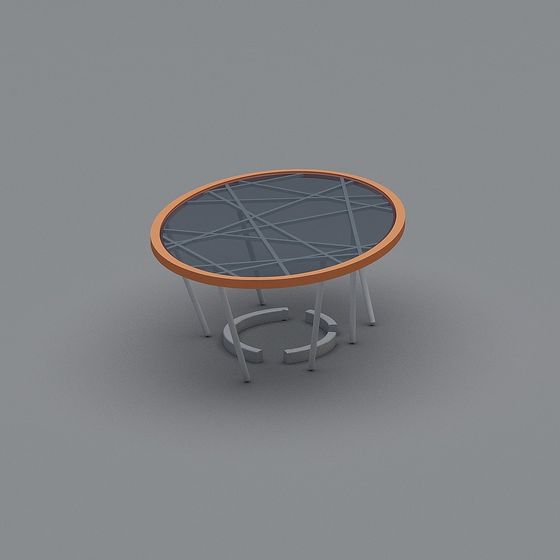 Stylish Low-Poly Round Table 3D model