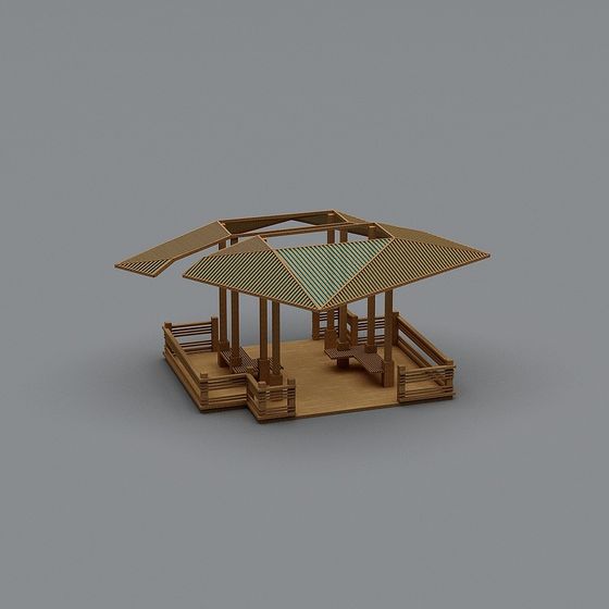 Oriental Pavilion 3D model for Tranquil Spaces