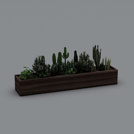 Desert Garden Long Flower Bed 3D model