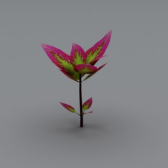 Vibrant Neon Green Plant 3D model