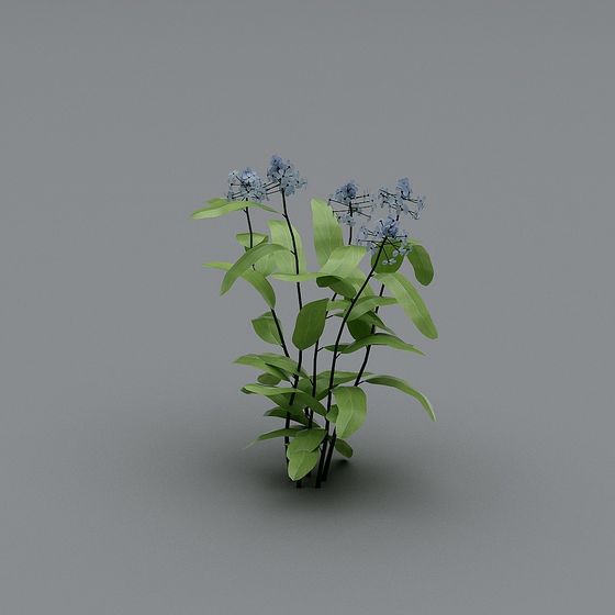 Blue Hydrangea Low-Poly 3D model
