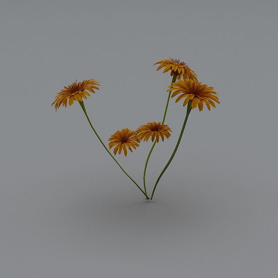 Vibrant Low-Poly Daisy 3D Model for Various Uses