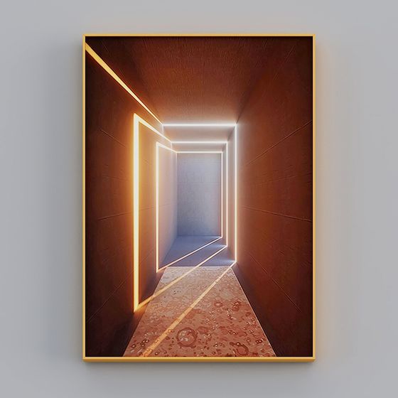 Neon Corridor 3D model for Creative Projects