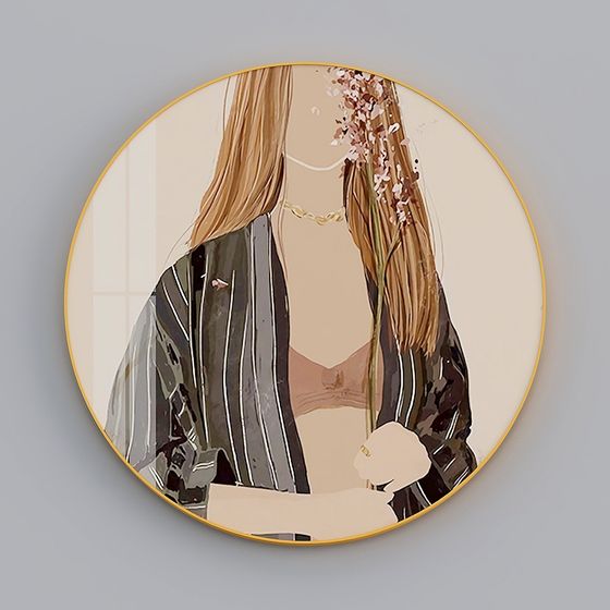 Elegant Low-Poly 3D Model with Golden Accents