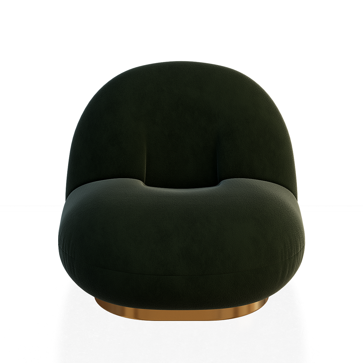 Elegant Sofa Chair 3D Model – Velvet and Gold Base