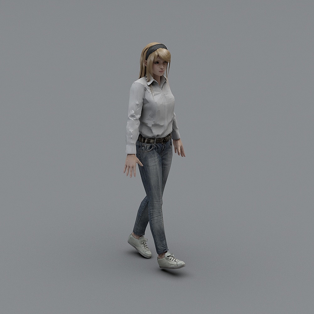 Urban Stroller Low Poly 3D Model