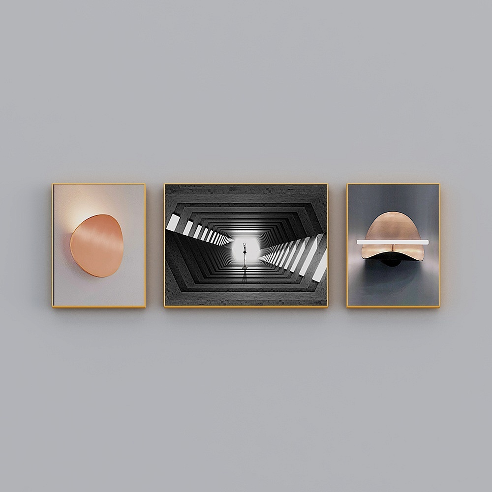 Zhuo Yi - Modern Wind - Geometric Industrial Wind Living Room Background Wall Decorative Painting - Space Dialogue