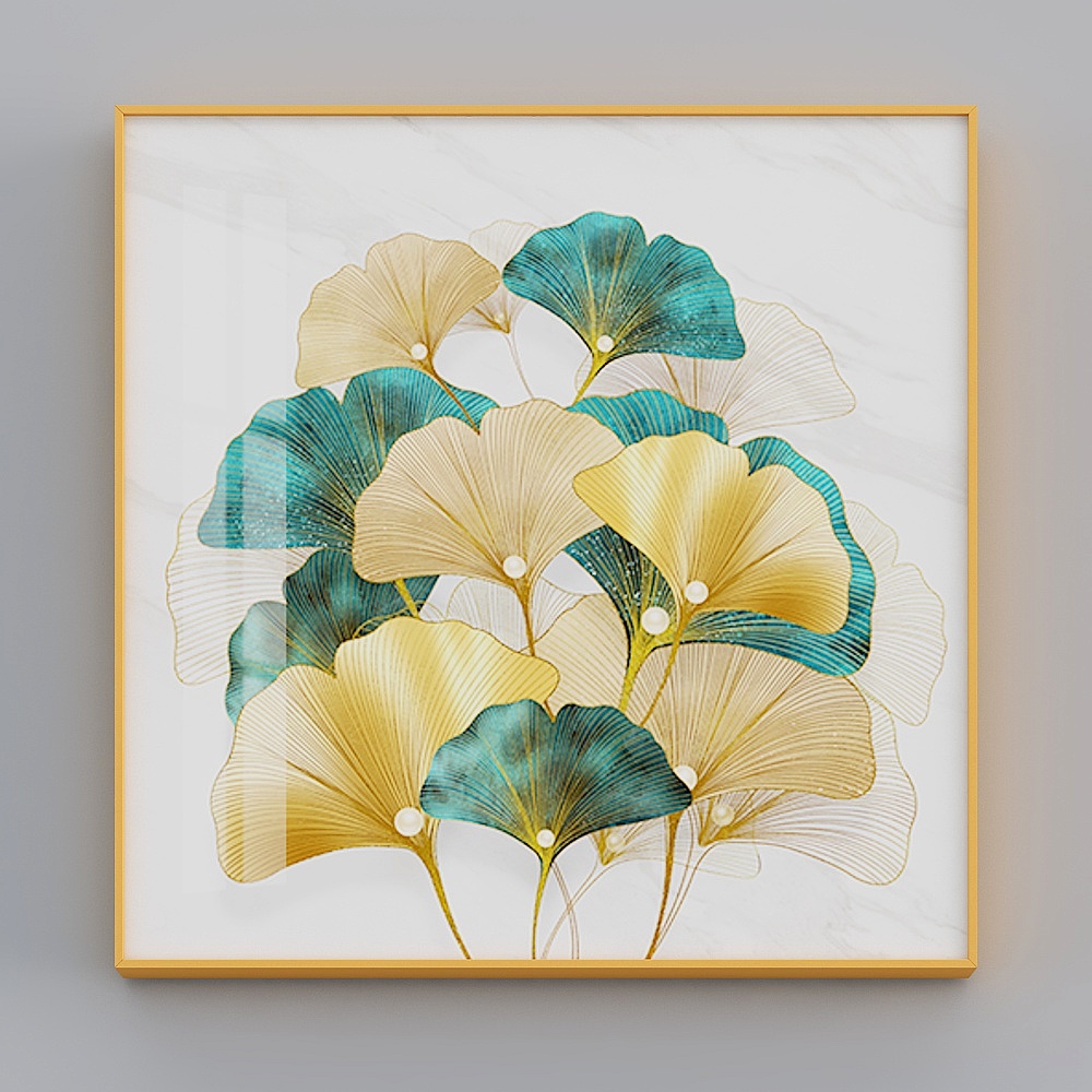 Zhuo Yi - Modern Wind - Ginkgo Biloba Mural Xuanguan Aisle Decoration Painting - Almond Fu Ankang