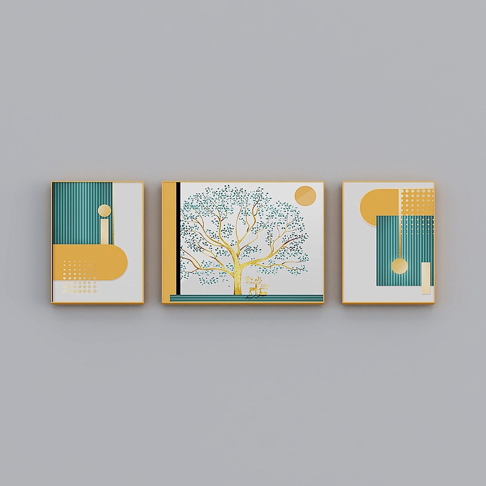 Zhuo Yi - Modern Wind - Orange Abstract Lu new living room decoration painting - lint