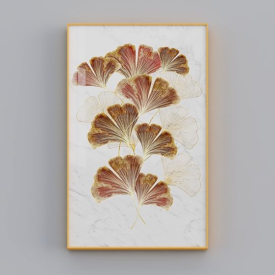 Autumn Leaves Art Frame 3D model for Unique Designs