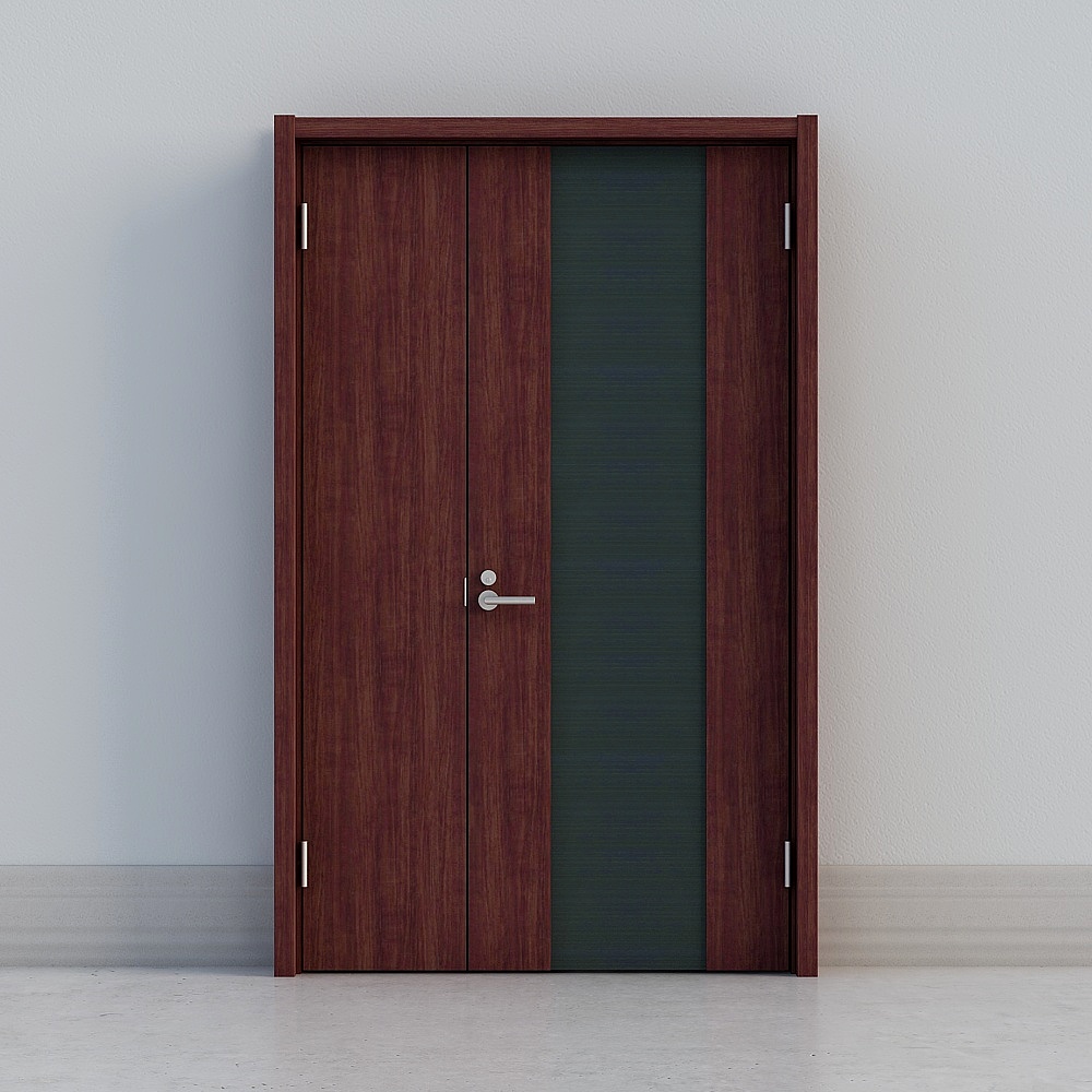 modern dark wooden grey double door