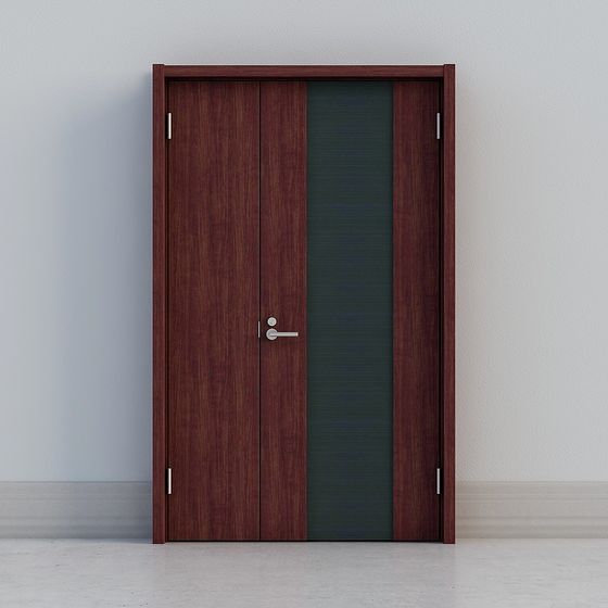 Bicolor Wooden Door 3D model