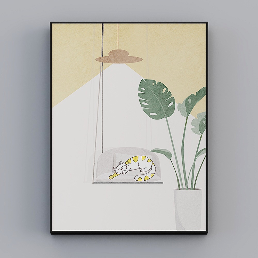 Roshan - Modern Wind - Literary Living Room Decorative Painting - Quiet time